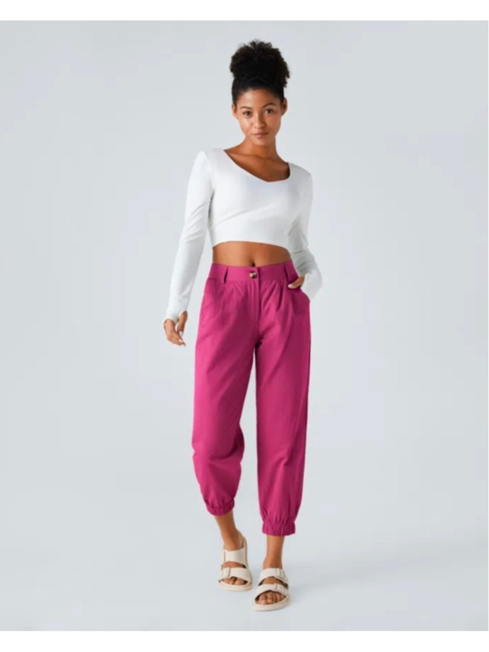 Halara High-Waisted Pleated Chino Jogger Pants Size Small nwot